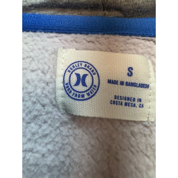 Hurley Mens Full-Zip Hoodie Sweatshirt Jacket Size S Gray Rainbow Stripe Fleece - Picture 3 of 12